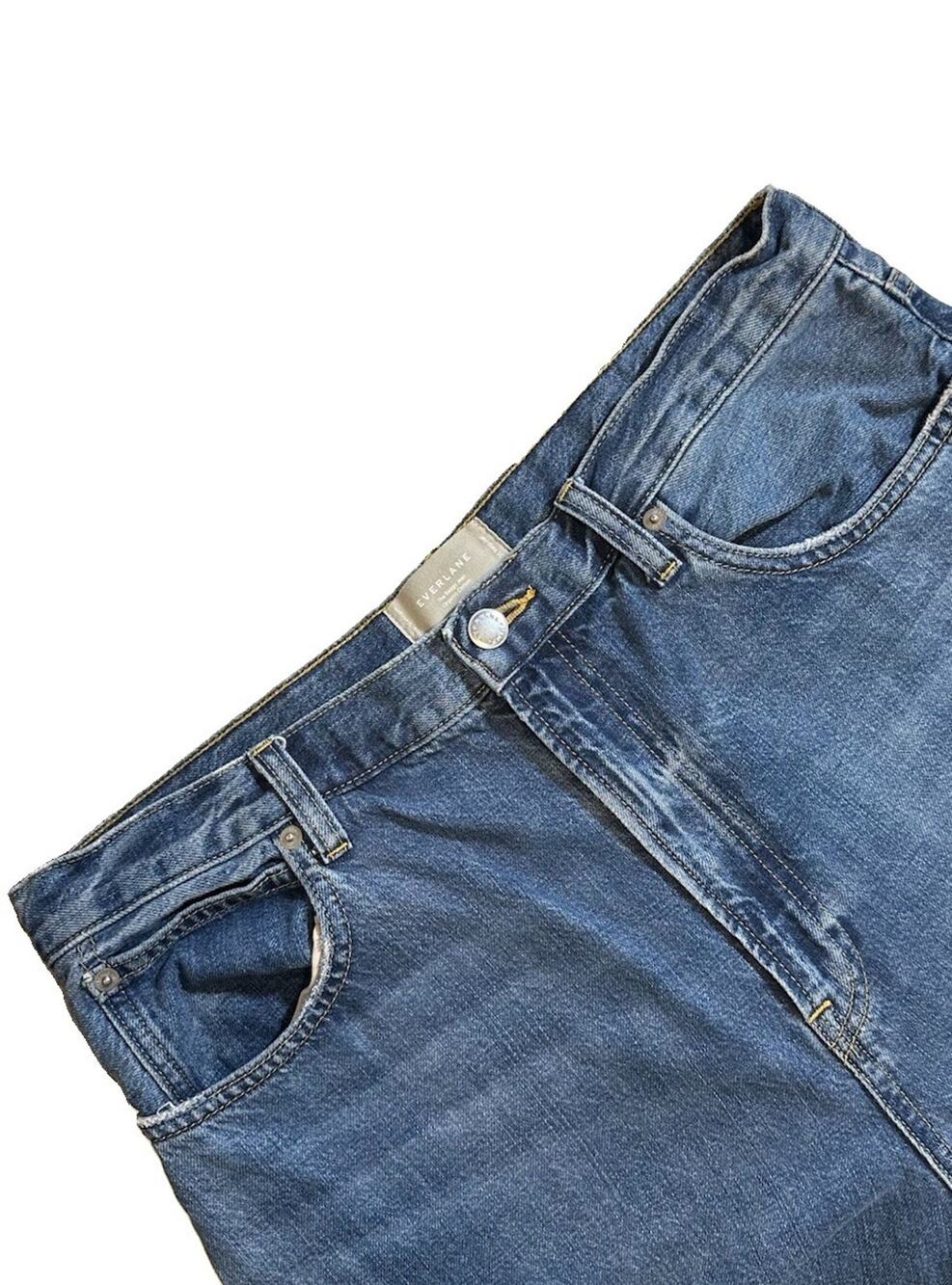 Everlane Women's The Baggy Jeans High Rise Blue Wide Leg Organic Cotton SZ 31